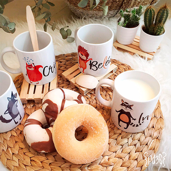 Par de 3 studio taza personalizada